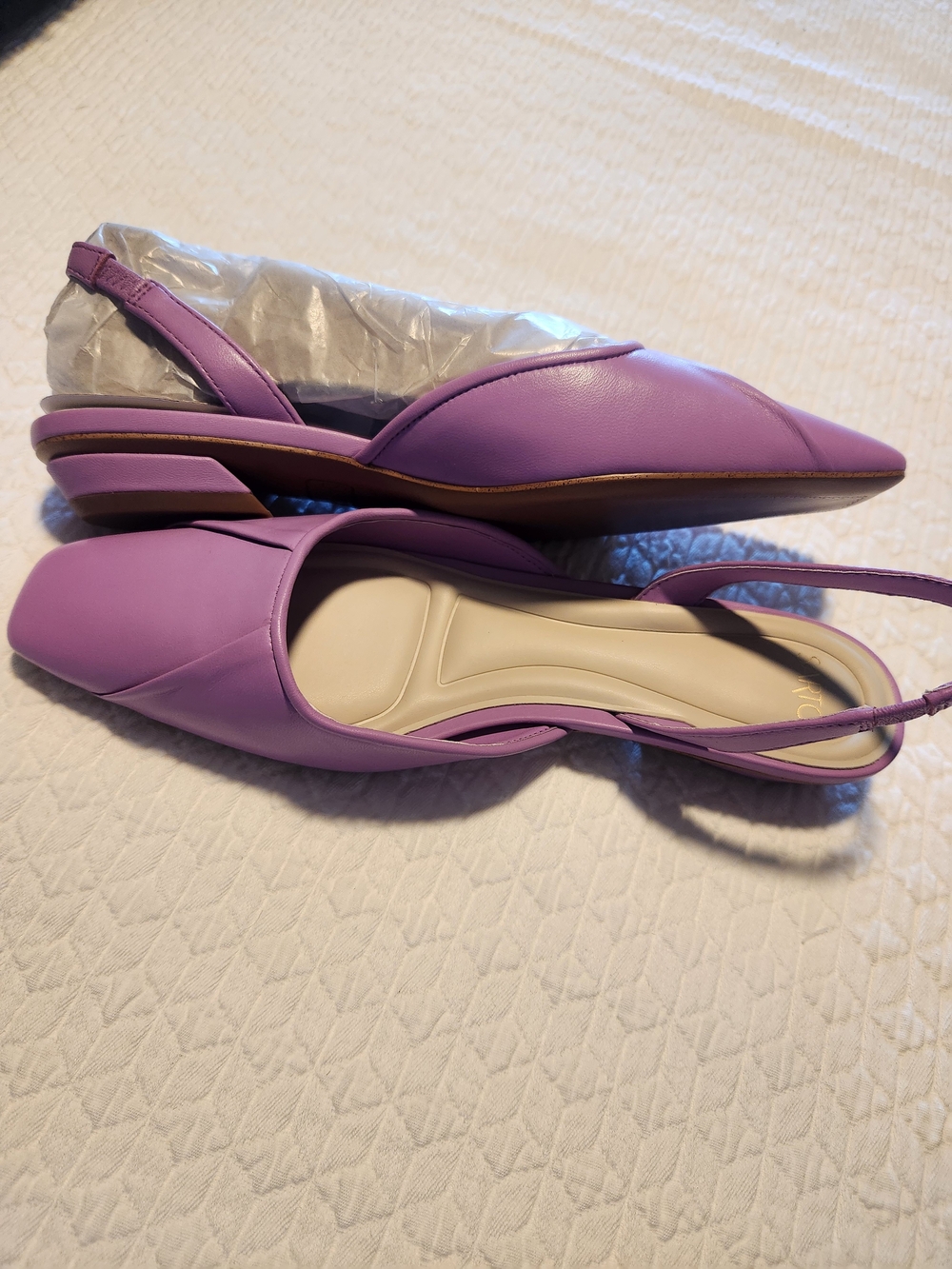 SARTO By Franco Sarto Lavender Slingback Shoes NOT PURPLE calf skin leather, NEW - Picture 2 of 4